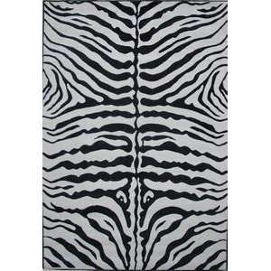 Fun Rugs Supreme Zebra Skin TSC 045 Black White 31 x 47 Area Rug 