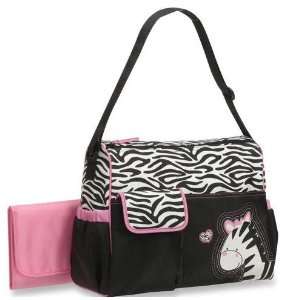   Boutique Black & White Zebra Striped Pink Zebra Diaper Bag Baby