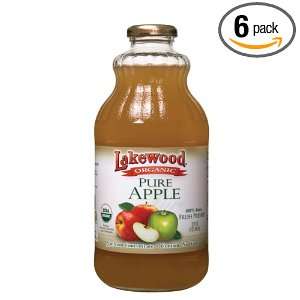 Lakewood Organic Apple Juice, 32 Ounce Bottles (Pack of 6)  
