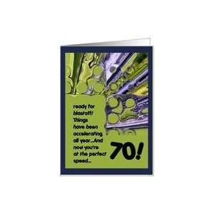  70th Birthday Greeting Card   Blastoff Card Toys & Games