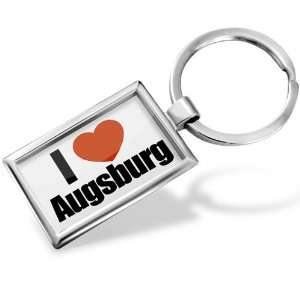  Keychain I Love Augsburg region Bavaria, Germany   Hand 