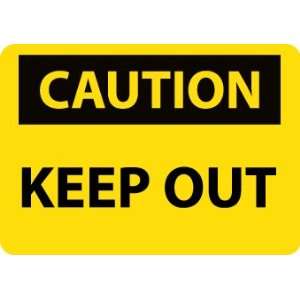 Caution Keep Out, 14X20, Rigid Plastic  Industrial 