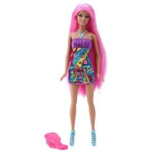  Barbie  Hair Tastic Doll Luxurious Pink Hair Super Glitter 