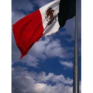  Large National Flag Flying in El Zocalo, Mexico City 