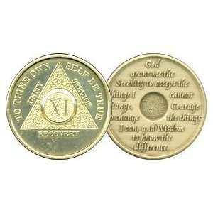 11 Year Bronze AA Birthday   Anniversary Recovery Medallion / Coin