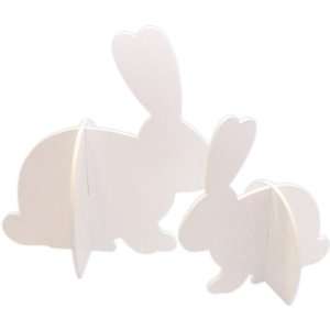  Bunnies Slotted Wood Centerpiece Set of 2 Arts, Crafts & Sewing