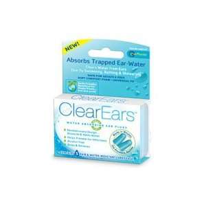   ClearEars Water Absorbing Ear Plugs (5 Pairs in Water Resistant Case