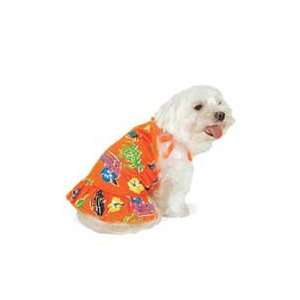  Bright Tropical Fever Sundress for Dogs (Orange, Small 