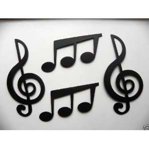  Treble Clef and Triplet Music Notes Set of 4 Metal Wall 