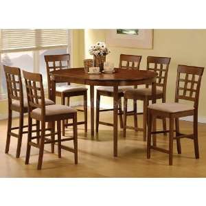   with Wheat Back Chairs (Walnut) 101208 wbch dining set