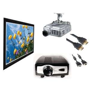  5 PCs 1080p Home Theater Projector Bundle with 100 Fixed 