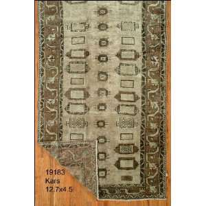  4x12 Hand Knotted Kars Turkey Rug   45x127