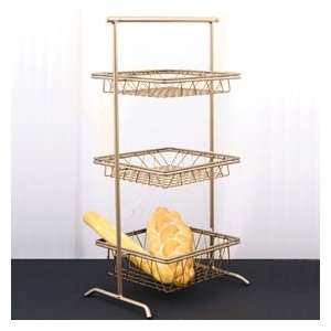 Tier Metal Stand   Three Removable Baskets   17W x 11D x 31 1/2 