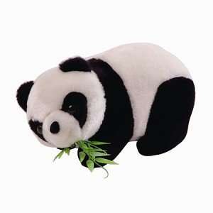   Adorable Crawling Stuffed Toy Panda Eating Bamboo Toys & Games