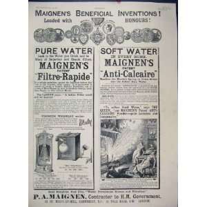  Advert Maigens MaigenS Soft Water Old Print 1886