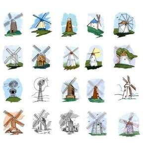  OESD Embroidery Machine Designs CD Windmills 1 Kitchen 