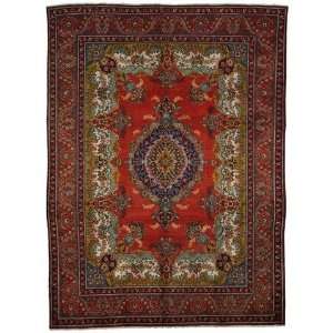   130 Red Persian Hand Knotted Wool Tabriz Rug Furniture & Decor