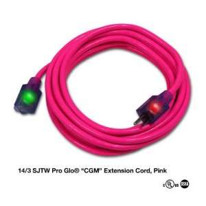15 Foot 14 Gauge SJTW Pro Glo Lighted Outdoor Extension Cord w/Ground 