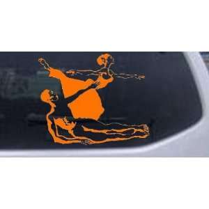 Orange 8in X 6.7in    Couple Ballerinas Dancing Silhouettes Car Window 
