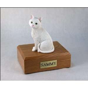  1388 White Cat Cremation Urn