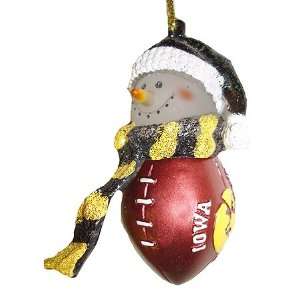  Iowa Hawkeyes NCAA Touchdown Snowman Christmas Ornament 