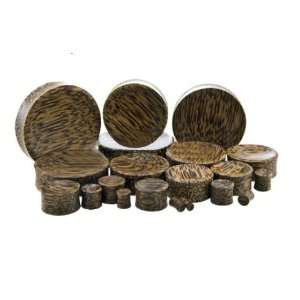   Coconut Wood Concave Cross Grain Plugs   Sold as a Pair Jewelry