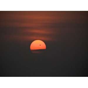  A Bird Silhouetted Against the Sun at Sunset Photographic 