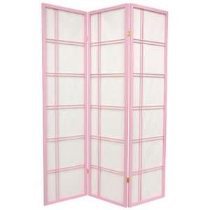  Double Cross Shoji Screen in Pink Number of Panels 3 
