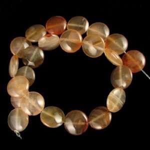  16mm brown agate coin beads 16 strand