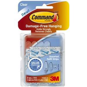  Command 17200CLR Assorted Refill Strips, Clear, 6 Pack 