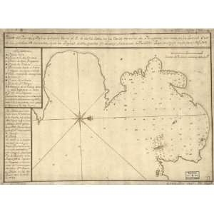  1768 map of Santa Elena Bay, Argentina,