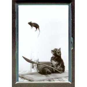 CAT AND MOUSE ON CATAPULT ID Holder, Cigarette Case or Wallet MADE IN 