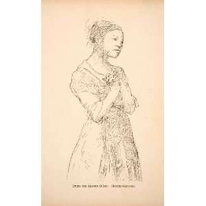  1883 Print Study Jeanne Arc Saint Joan Portrait Paris Dress 