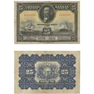  Latvia 1928 25 Lati, Pick 18a 