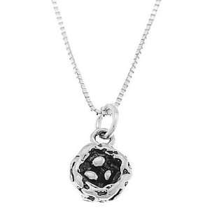  Sterling Silver Small One Sided Bird Nest with Eggs 