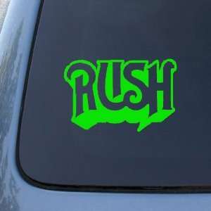 RUSH Rock Band Logo   6 LIME GREEN  Car, Truck, Notebook, Vinyl Decal 
