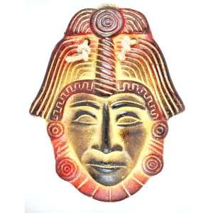  Pre columbian Clay Mask  Handpainted  14 1/2 X 11 1/2 