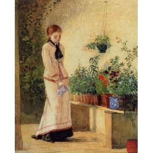  Oil Painting Girl Watering Plants Winslow Homer Hand 