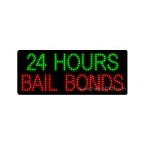  24 Hours Bail Bonds Outdoor LED Sign 13 x 32 Sports 