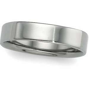   Band Ring Ring. 04.00 Mm Square Comfort Fit Band In Titanium Size 7.5