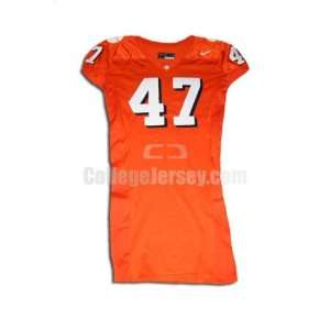  Orange No. 47 Game Used Clemson Nike Football Jersey 