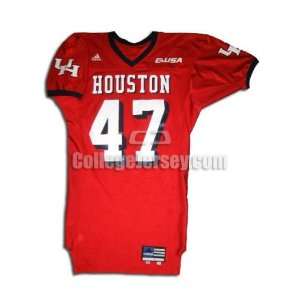  Red No. 47 Game Used Houston Adidas Football Jersey (SIZE 