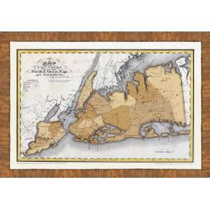  Framed Brooklyn, Queens and Staten Island Map, Circa 1829 