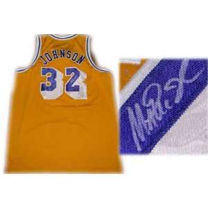  Magic Johnson Los Angeles Lakers Autographed Throwback 