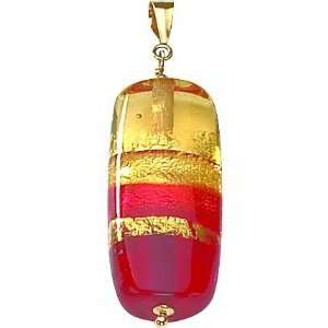  14K Gold Murano Bead & Glass Pendant Jewelry