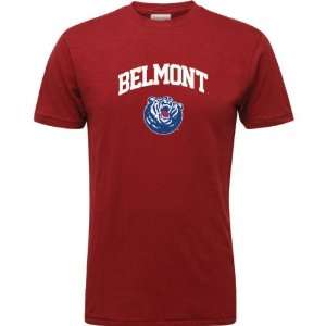  Belmont Bruins Red Arch Logo Vintage T Shirt Sports 