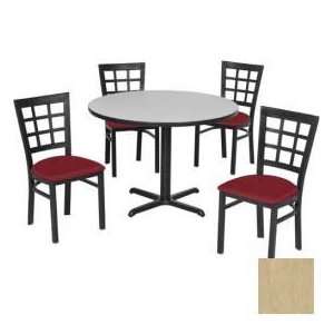  36 Round Table & Window Pane Back Chair Set, Maple Fusion 