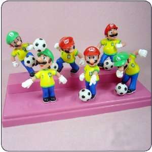   Mario World Cup Team Brazil Soccer Themed Play Set Figures 2.5 Tall