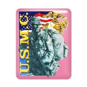  iPad Case Hot Pink USMC US Marine Corps Soldier with US 