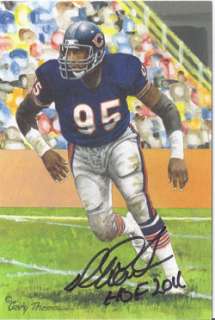 RICHARD DENT AUTOGRPAHED/SIGNED GOAL LINE ART CHICAGO BEARS GLAC IN 